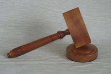 MASONIC ACACIA GAVEL & BLOCK TRADITIONAL STYLE COMMON GAVEL AUCTIONEER BEST MAN 