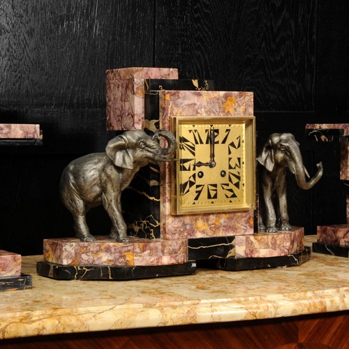 Art deco clock set - art,