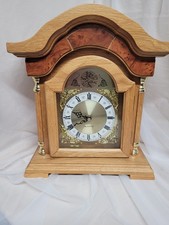 Original Tempus Fugit Oak Wood Mantel Clock  Quartz Movement