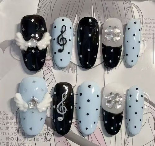Hand pressed oval nails - 10,