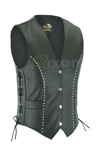 Ladies leather waistcoat vest - ladies,