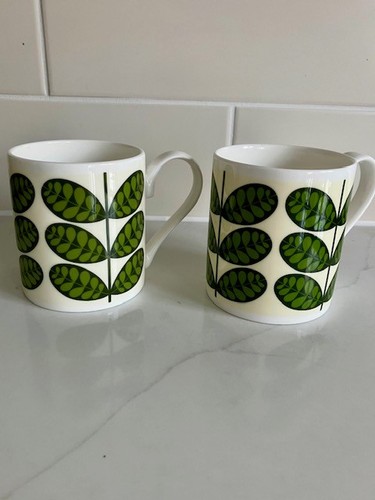 Orla kiely mugs two green - orla,