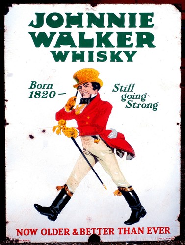 Johnnie walker whiskey - walker, retro