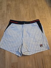 Vintage Fila Borg tennis short shorts in white check