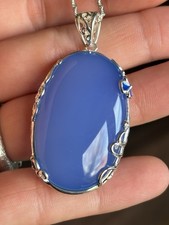QVC big silver Blue Chalcedony
