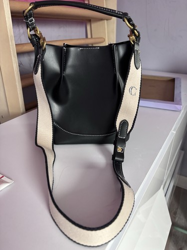 Zara black topstitched bucket - topstitched,