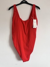M&S Textured Flame Coloured  Maternity Swimsuit Size 18