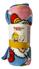 Rainbow Brite Travel Traveling Blanket 40" x 50" Stars Rainbow Brite Twink Pink