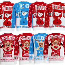 Mens Christmas Xmas Jumper Sweater Novelty Football Jumpers Ugly Pullover Santa