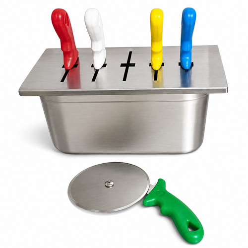 Pizza scraper holder slot - /,