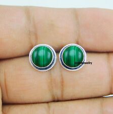 Malachite Gemstone 925 sterling silver handmade Stud Earrings