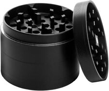 UK BLACK 4 Part 40mm Grinder Magnetic Metal Diamond Teeth Mill Tabacco Crusher