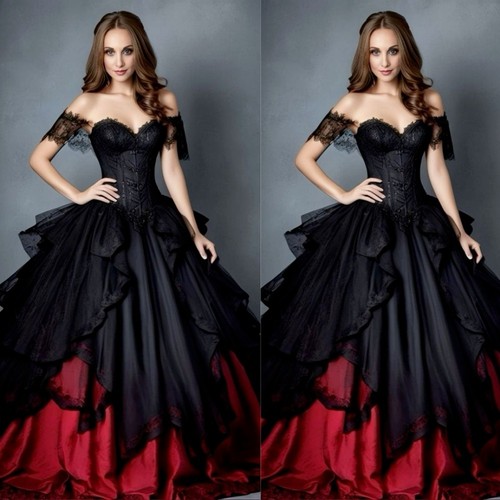 Gothic black red wedding - black,