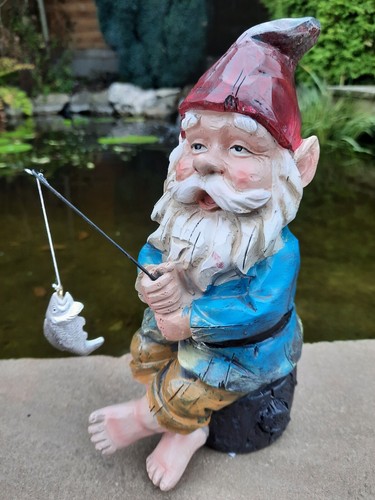 Garden gnome fishing rod - garden, +