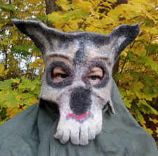 Felted Wolf Mask: Unisex Adult