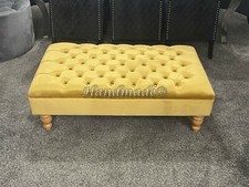 Handmade Extra Large Chesterfield Footstool Coffee Table Puffy Plush/Soft velvet