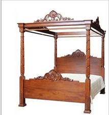 New Lincoln French Style Handcarved Four Poster Double Bed – RRP Over £1,500