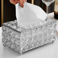 EFFECT ITALIAN MIRROR TISSUE BOX HOLDER COVER CRUSHED DIAMOND DIAMANTE CRYSTAL