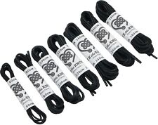 Black Shoe Laces / Boot Laces Thin Waxed Cotton 3mm Wide Round All Lengths Sizes