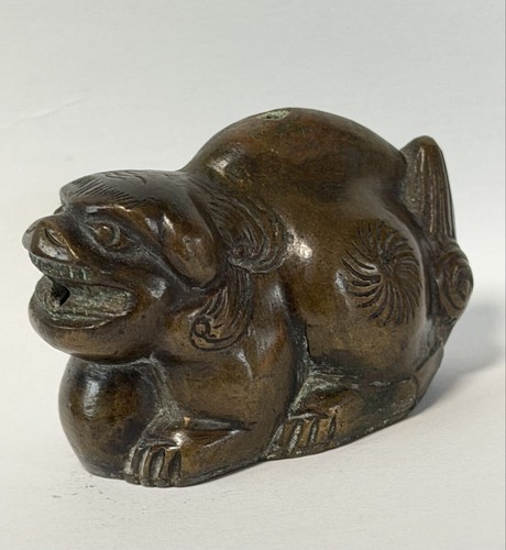 Antique japanese bronze shishi - japanese,