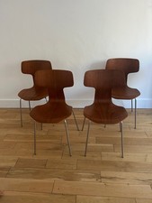 Arne Jacobsen Fritz Hansen 3103 Hammer Chairs Teak 1969–1971 Set of 4