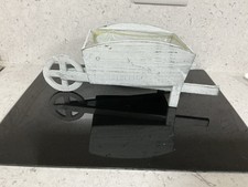 Small Wooden Wheelbarrow Planter Shabby Chic Lined Herbs/Flowers L38cm