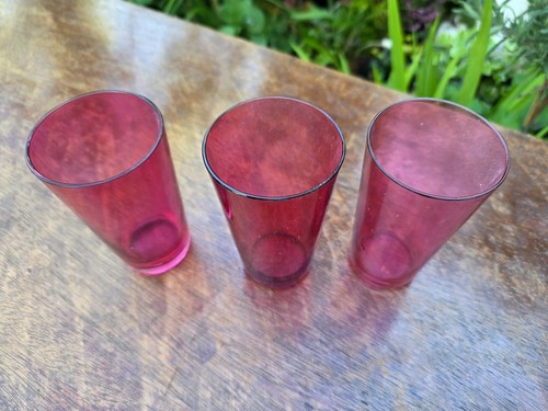 Three vintage small - vintage, cranberry