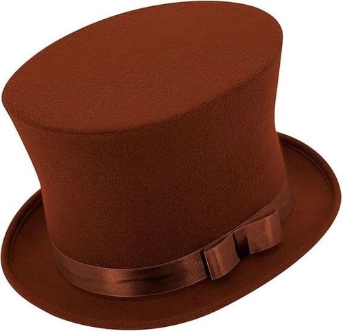 Adult brown top hat - brown, victorian