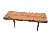 A Vintage Mid Century Modern Yew Wood Coffee Table or Bench