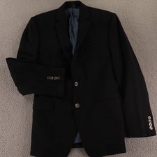 Calvin Klein Jacket S Black Wool Hopsack Blazer Sport Coat 38R