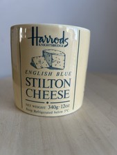 Harrods Knightsbridge Ceramic Pot English Blue Stilton Cheese Creamy Yellow