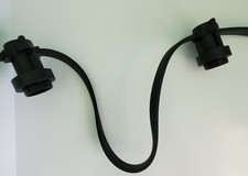 Black festoon light, 10 metre