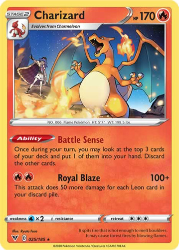 Pokemon card charizard - card, 025/185