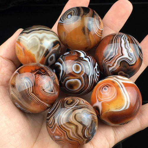 Polished banded natural silk - polished,