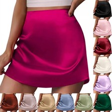 UK Womens Satin Silk A line