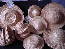  Vintage Dolls Summer Wicker Felt Straw Bonnets Hats Dollies Clothes Replacement