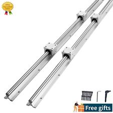 2Pcs SBR16 300-1500mm Linear Slide Guide Shaft Rail+4pcs SBR20UU Block CNC
