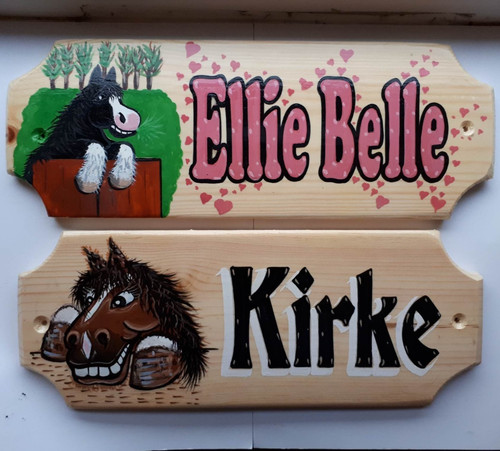Horse sign hand painted stable - painted,