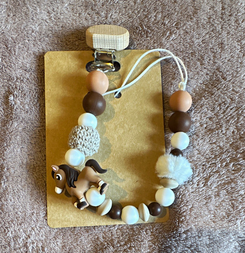 Beaded dummy clip with - beaded,