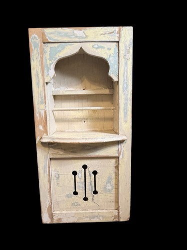 Vintage distressed wood shelf - wood,