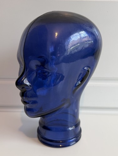 Vintage blue glass head - vintage,
