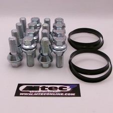 20x BMW To Vauxhall Vivaro Alloy Wobble Wheel Bolts, Spigot Rings Kit M14x1.5