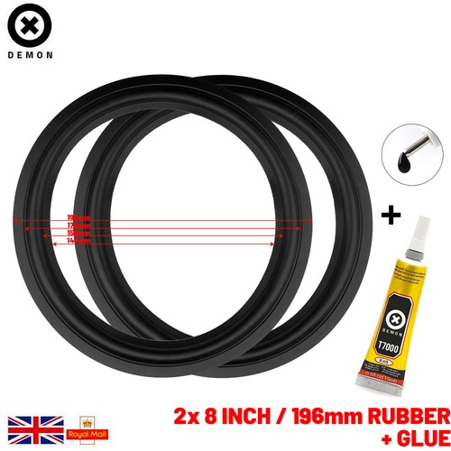 Inch 196mm black rubber - 2x,