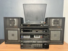 JVC DR-E2L HI-FI Stereo Double Cassette Deck Receiver/Turntable/Radio - AL-E1BK