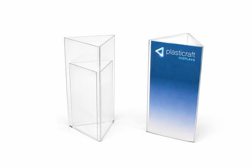 Triangular acrylic menu holder - menu,