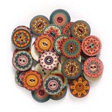 50pcs Retro series Wood Buttons for Sewing Scrapbook Clothing Crafts Handmade