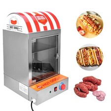 Electric Hot Dog Steamer Machine Snack Commercial Sausage&Bun Warmer