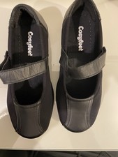 COSYFEET 6E EXTRA ROOMY FIT MARY JANE STYLE SHOES - BLACK - SIZE 7 BNWOB