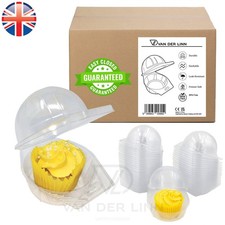 VDL SINGLE HINGED CUPCAKE BOXES CLEAR MUFFIN PODS HOLDER CASES DOMES CONTAINERS