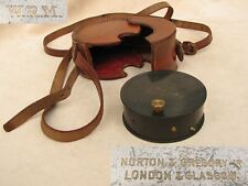 Antique Norton & Gregory large optical square in leather case.